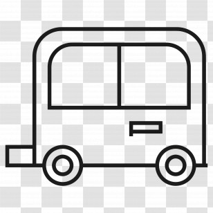 Camping Car - Simple Caravan Outline Transparent PNG