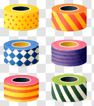 Paper Tape - Colorful Patterned Craft Tape Transparent PNG
