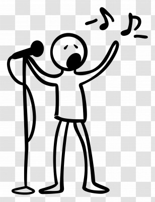 Stick Figure Singing - Stick Figure Singing With Microphone Transparent PNG