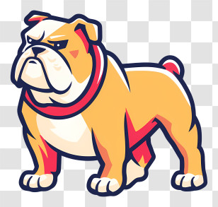 Bulldog Logo - Bulldog With Red Collar Transparent PNG