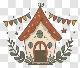Cartoon - Small Cute Doodle House Transparent PNG