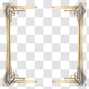 Art Deco Geometric Border - Elegant Art Deco Frame Transparent PNG