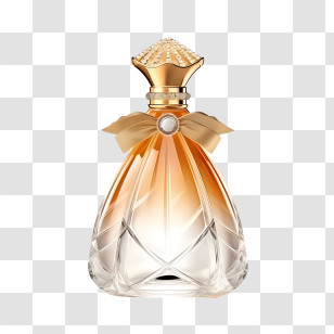 Perfume Bottle - Luxurious Perfume Bottle With Golden Accents Transparent PNG