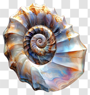 Seashell - Colorful Spiral Seashell Illustration Transparent PNG