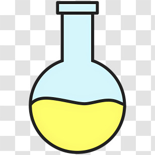 Education Icon - Laboratory Flask With Yellow Liquid Illustration Transparent PNG