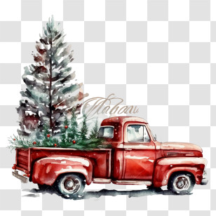 Red Truck
 - Festive Red Truck Carrying A Christmas Tree Transparent PNG