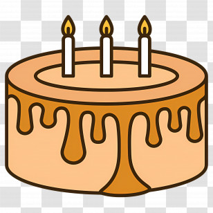 Birthday Cake - Dripping Icing Birthday Cake With Candles Transparent PNG