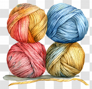 Yarn - Colorful Yarn Balls For Knitting Transparent PNG