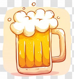 Beer Mug - Beer Mug With Foam In Cartoon Style Transparent PNG