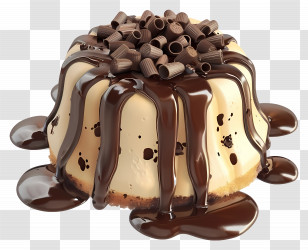 Vanilla Lava Cake - Delicious Chocolate Drizzled Cake Transparent PNG