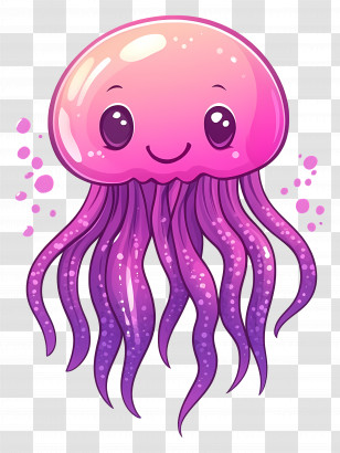 Jelly Fish - Cute Jellyfish Cartoon Illustration Transparent PNG