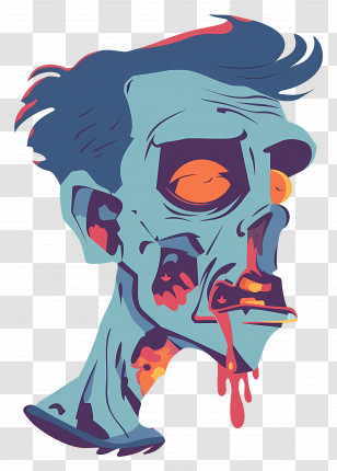 Zombie - Zombie With Blue Skin Transparent PNG