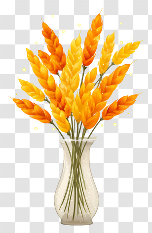 Wheat In A Glass Vase - Golden Wheat Vase Centerpiece Transparent PNG