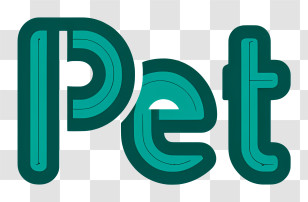 Pet Logo - Retro Teal Pet Logo Transparent PNG