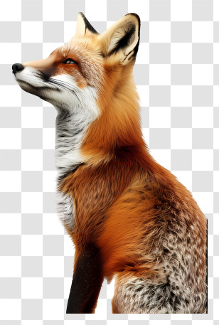 Fox - Beautiful Red Fox Side Profile Illustration Transparent PNG