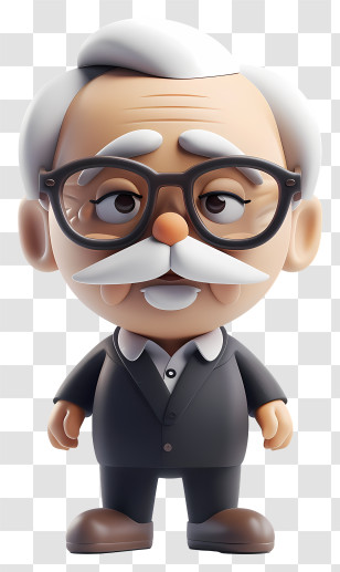Cartoon Old Man - Cartoon Old Man Character Transparent PNG