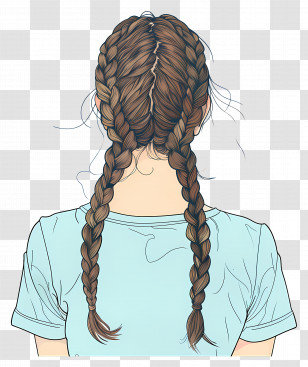 French Curl Braids - Girl With Braided Hair Transparent PNG