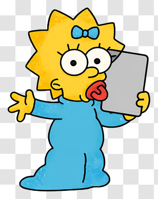 Maggie Simpson - Cartoon Baby With Pacifier Transparent PNG