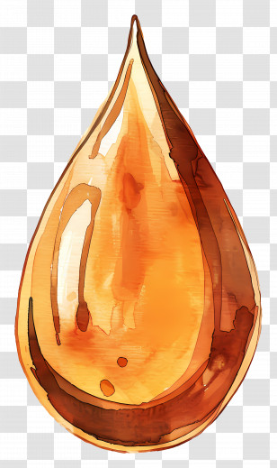 Oil Drop - Orange Watercolor Water Drop Shape Transparent PNG