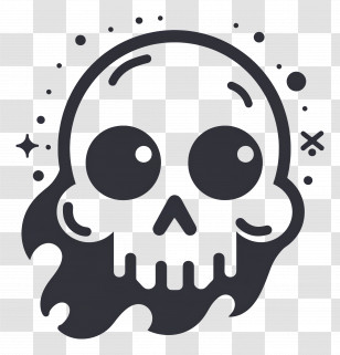 Cartoon Ghost - Cartoon Flaming Skull Illustration Transparent PNG
