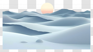 Snow Landscape - Snowy Mountain Landscape At Sunset Transparent PNG