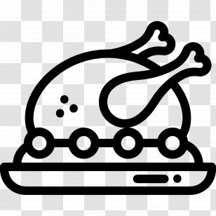Turkey Food - Black And White Roast Chicken Transparent PNG