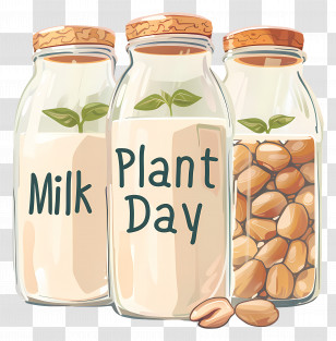 World Plant Milk Day - Plant-Based Milk Bottles Transparent PNG