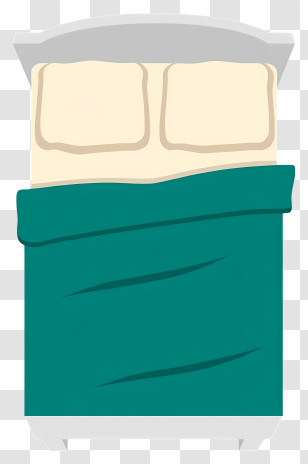 Bed Top View - Double Bed With Teal Blanket Transparent PNG