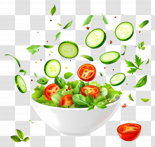 Fresh Salad - Fresh Vegetable Salad With Cucumber And Tomato Transparent PNG