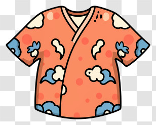 Kimono - Patterned Shirt With Clouds Design Transparent PNG