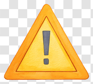 Watercolor Warning Sign - Yellow Warning Sign With Exclamation Transparent PNG