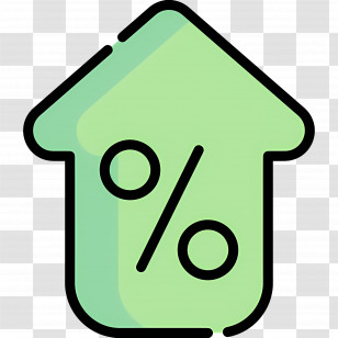 Upward Arrow - Green Up Arrow With Percentage Symbol Transparent PNG