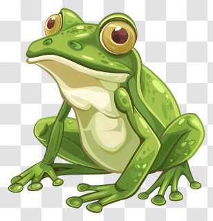 Cartoon Frog - Green Frog Character Illustration Transparent PNG