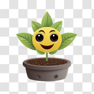 Seedling - Smiling Plant In A Pot Transparent PNG