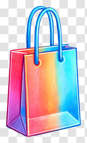 Shopping Bag Icon - Colorful Gradient Shopping Bag Transparent PNG