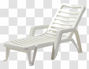 Deck Chair - White Plastic Lounge Chair Transparent PNG