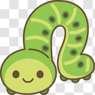Insect - Cute Green Caterpillar Transparent PNG
