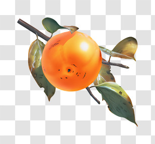 Fruit - Orange Fruit On Branch Illustration Transparent PNG