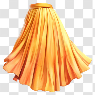 Skirt - Flowy Vibrant Orange Skirt Illustration Transparent PNG