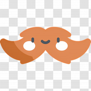 Moustache - Leaf Mask With Smiley Face Transparent PNG