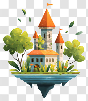 Floating Magical Ruins - Floating Castle In The Sky Transparent PNG