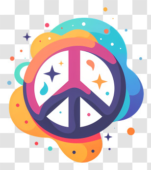 Peace Sign - Colorful Abstract Peace Symbol Artwork Transparent PNG