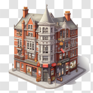 Post Office - Vintage Brick Building With Elegant Design Transparent PNG