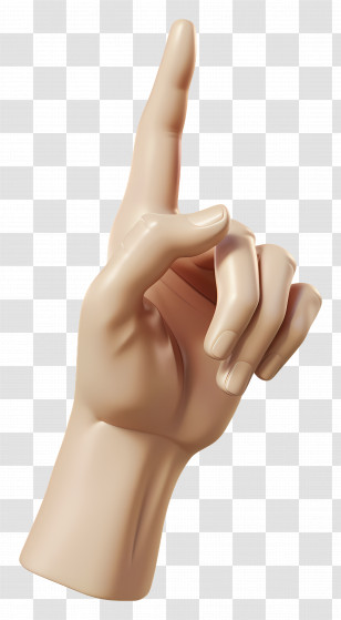 3d Hand - Hand Pointing Upwards Transparent PNG