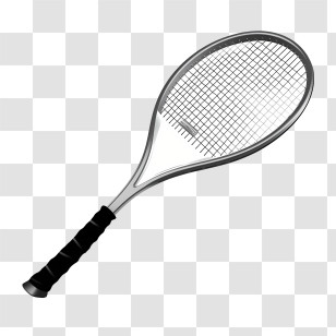 Tennis Racket - Tennis Racket With Black Handle Transparent PNG