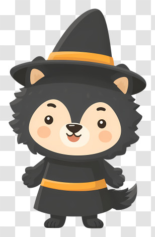 Werewolf In Witch Outfit - Cute Wolf In Witch Costume Transparent PNG