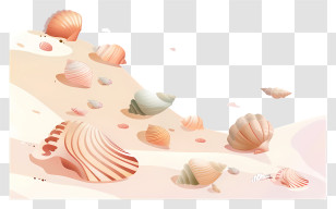 Seashells - Seashells On Sandy Beach Transparent PNG