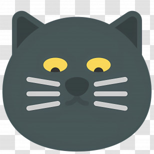 Cat Emoji - Gray Cat Face Emoji Transparent PNG