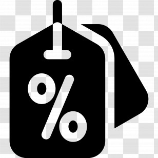 Discount Tag - Black Discount Percent Tag Icon For Promotions Transparent PNG