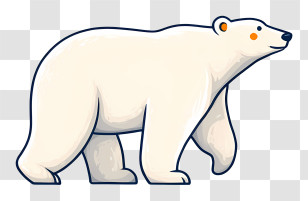 Polar Bear Logo - Cute Polar Bear Cartoon Transparent PNG